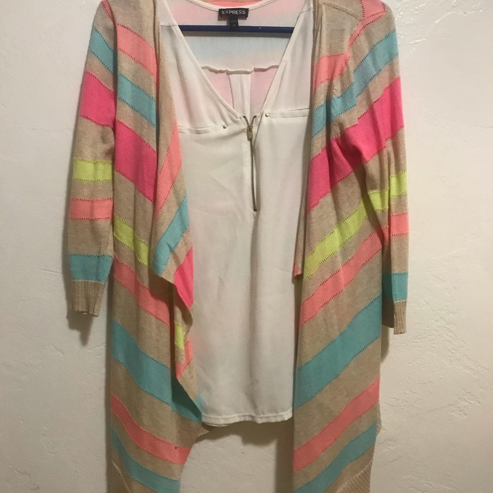 Striped shrug sweater